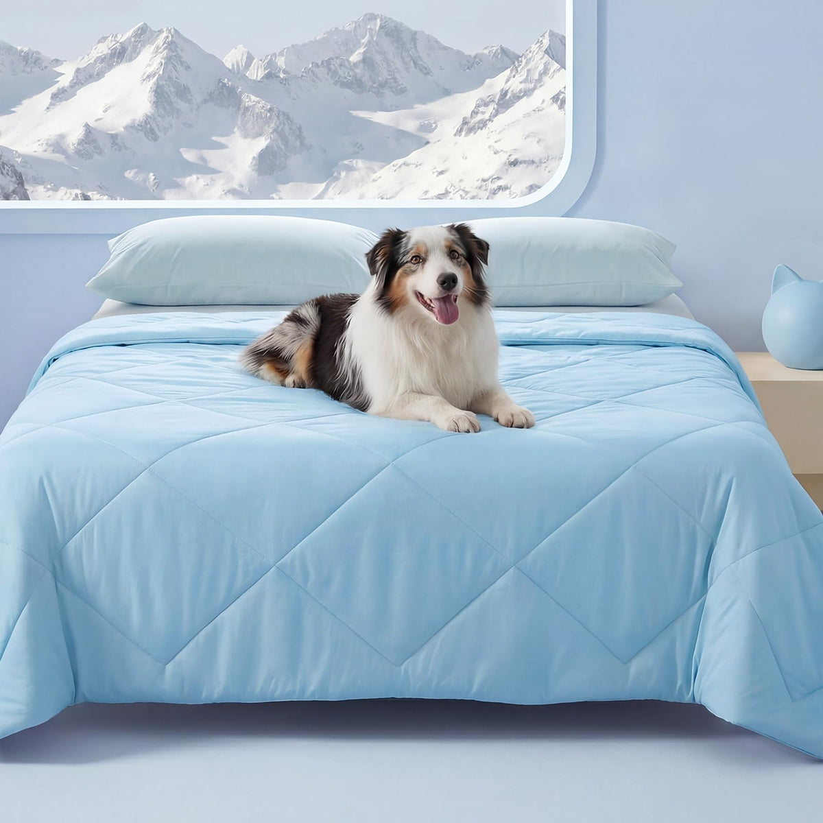 Luciphia Silky Cooling Dog Blanket Q-MAX>0.4 Throw Cat Mat Light Grey,29x40
