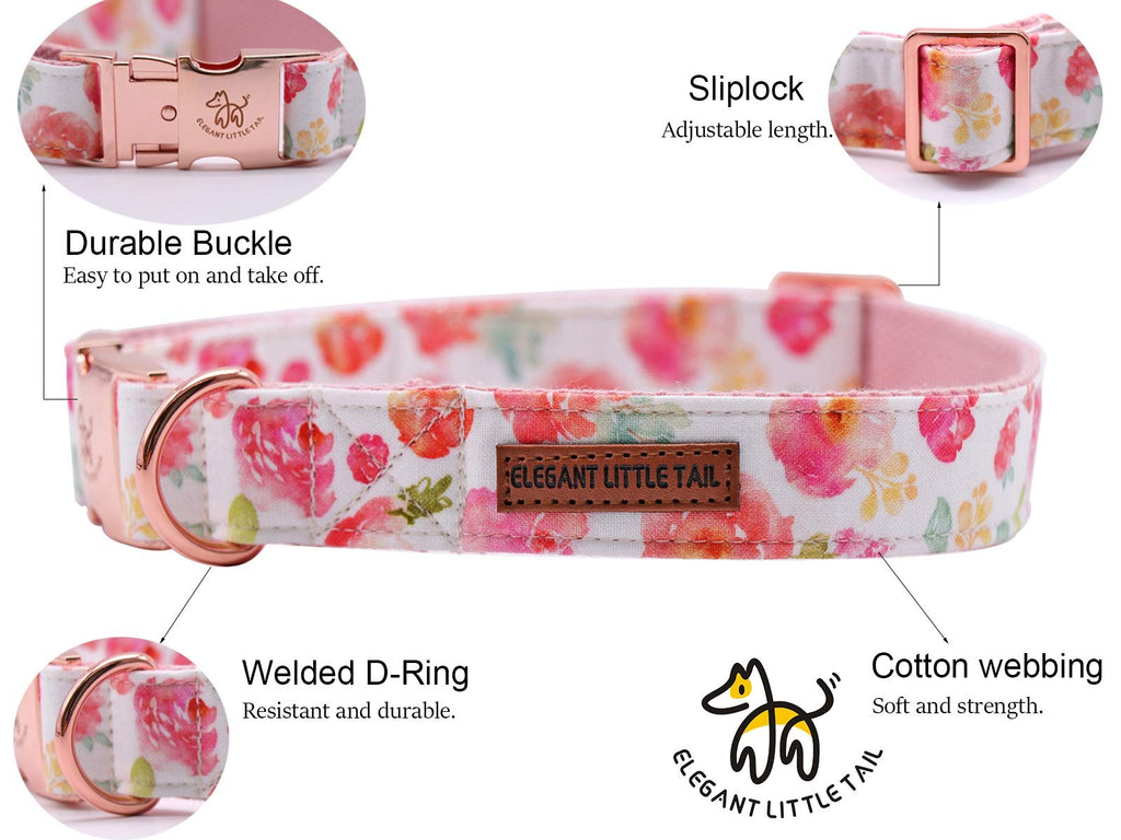 Elegant little tail Dog Collar with Bow, Cotton & Webbing, Bowtie Dog Collar, Adjustable Dog Collars for Small Medium Large Dogs and Cats