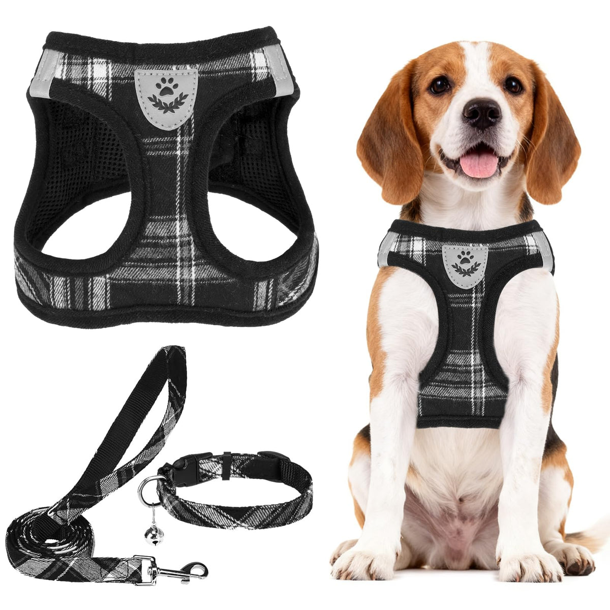 PUPTECK Dog Harness, Collar and Leash Set No Pull for Small Medium Sized