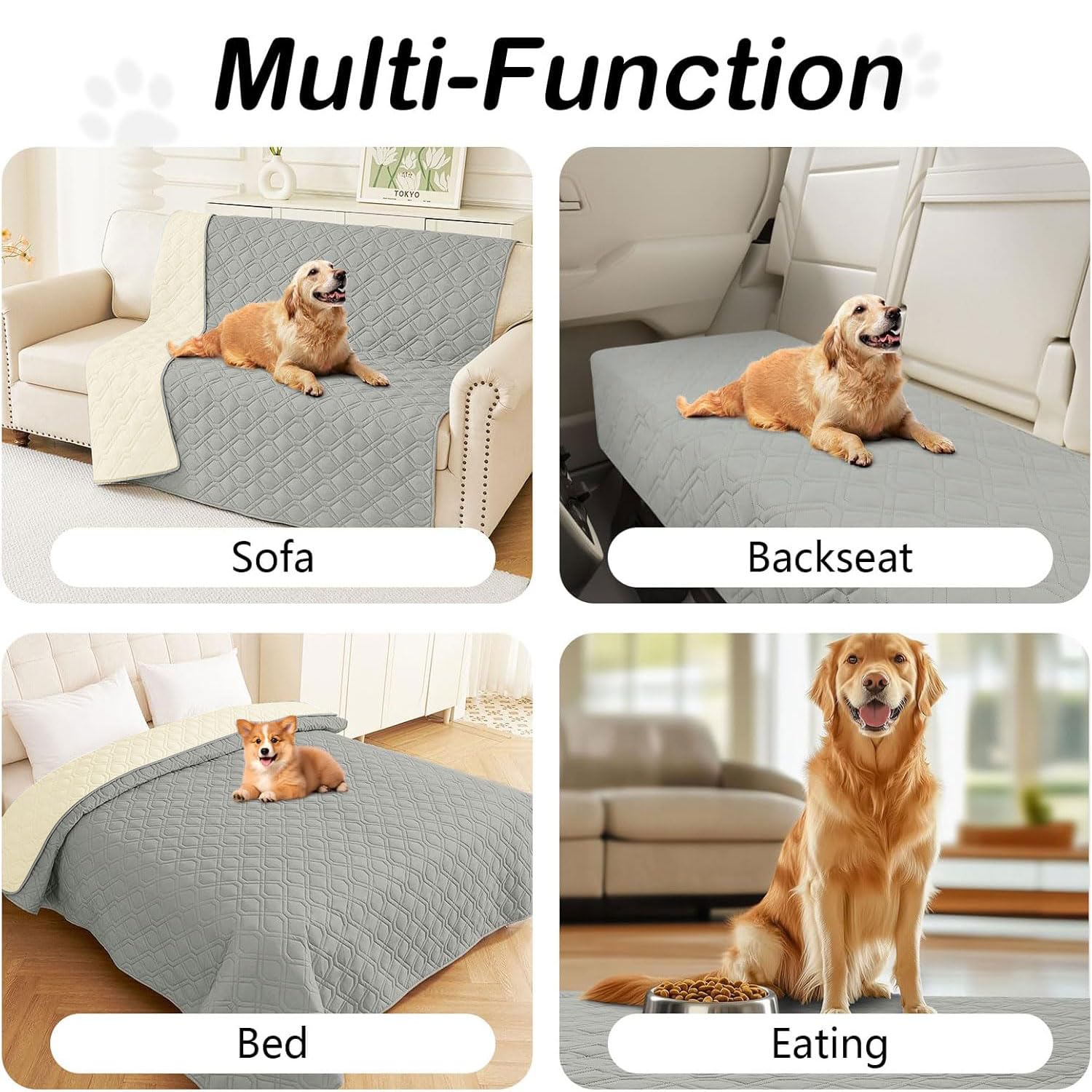 hyha Waterproof Dog Bed Blanket - Soft Pet Blanket & Sofa Cover for Dogs