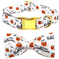 Bobo Rainbow Halloween Dog Collar, Pet Collar Bow Pumpkin Pet Collar Girl Boy Holiday Collars Gift Bow Cute Soft Puppy Collars for X-Small Puppy