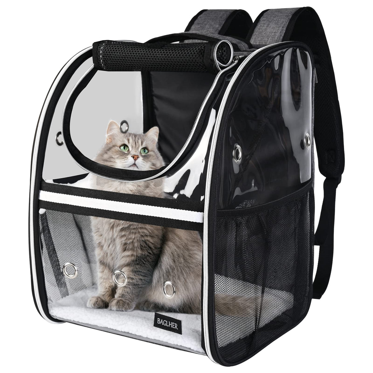 BAGLHER Expandable Pet Carrier Backpack，Pet Backpack for Small Cats Puppies Dogs Bunny, Airline-Approved Ventilate Backpack for Travel, Hiking and Outdoor Use. Purple