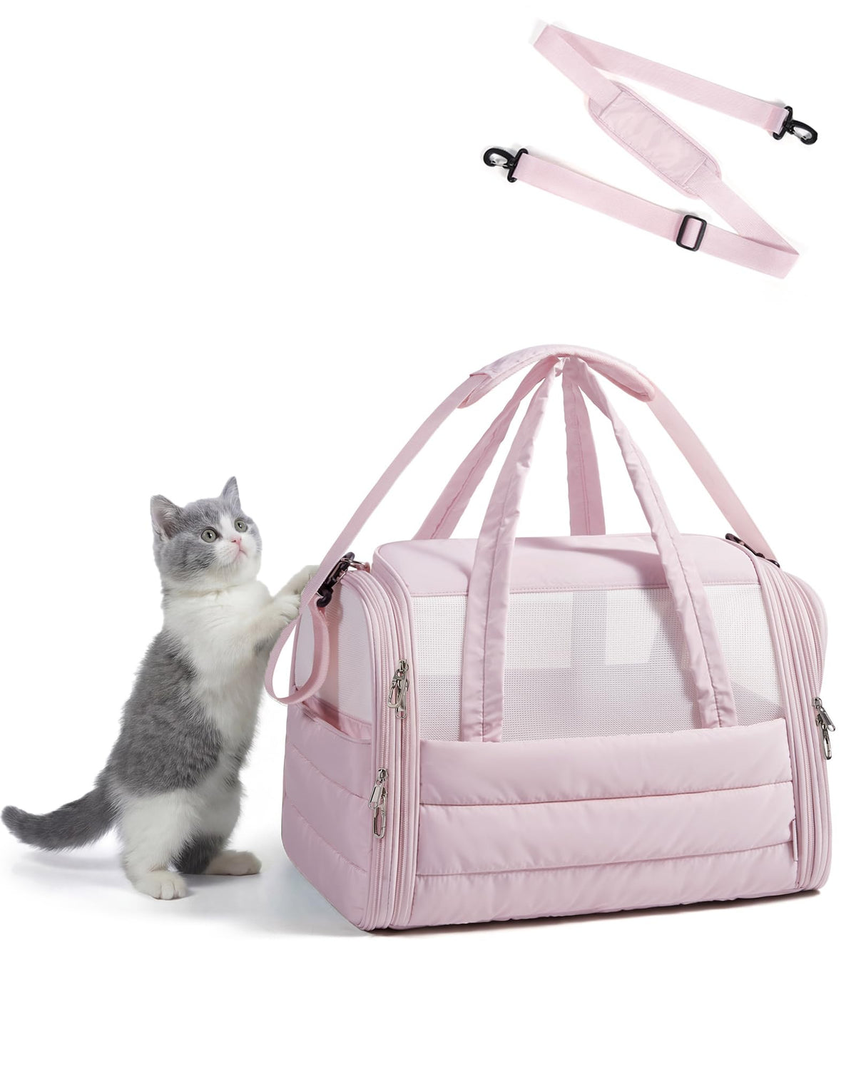 BAGSMART Cat Carrier Soft-Sided Puffy Quilted Collapsible Pet Travel Bag