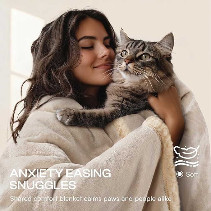 Luciphia Waterproof Pet Blanket, Liquid Pee Proof Dog Blanket for Sofa Bed Couch, Reversible Sherpa Fleece Furniture Protector Cover for Small Medium Large Dogs Cats, Dark White Queen Size（90" x 82"）