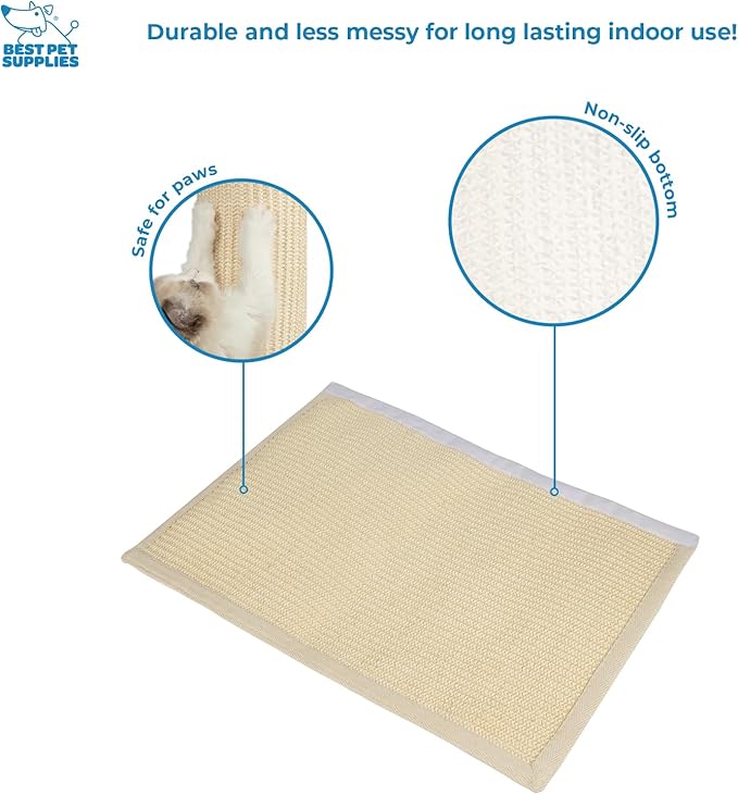Best Pet Supplies Catify Cat Scratcher, Fun Interactive Scratchers, Posts, Poles, Claw Safe, Furniture Saver Indoor Play Support Natural Cat Behaviors Heavy Duty - Log (Cream)