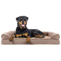 Furhaven Orthopedic Dog Bed for Large Dogs w/ Removable Bolsters & Washable Cover, For Dogs Up to 95 lbs - Plush & Suede Sofa - Almondine, Jumbo/XL