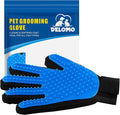 Pet Hair Removal Glove with 255 Silicone Tips for Dogs & Cats, Right Blue