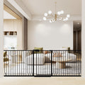 WAOWAO 85.83-95.25" Extra Wide Baby Gate Pressure Mounted 30" Tall Black
