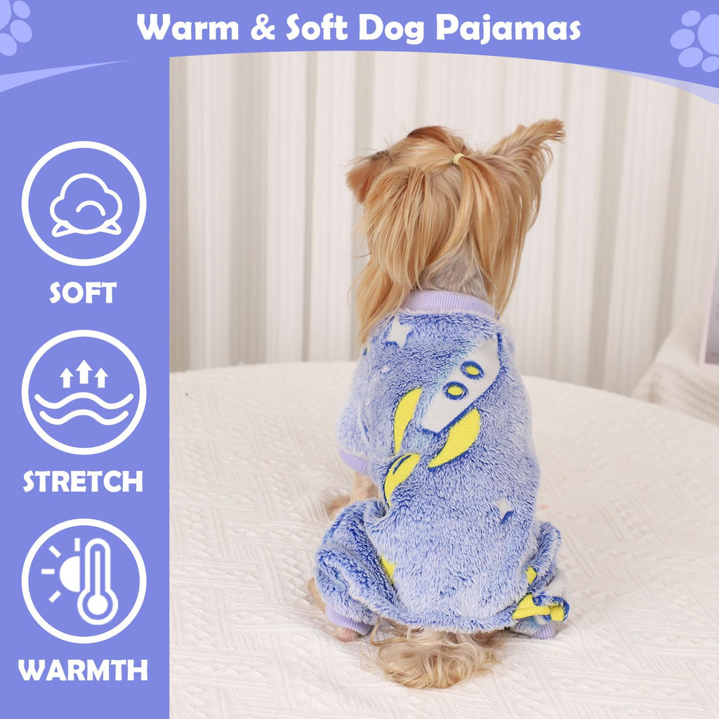 Fleece Pajamas for Small Dogs, Puppy Clothes, Soft & Stretchy Dog Onesies, Cute XS