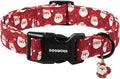 DOGWONG Christmas Dog Collar, Red Santa Claus Print Cute Dog Collars Winter Holiday Male Female Adjustable Puppy Collar for Small Dogs