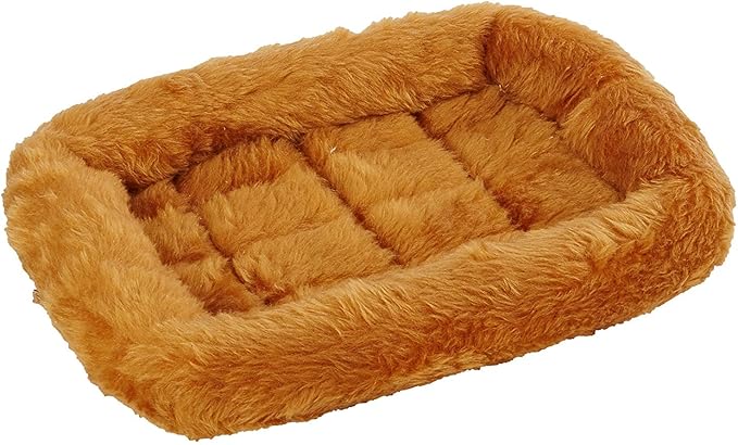 MidWest Homes for Pets QuietTime XXS Dog Bed - Gray Faux Fur Bolster, Ultra-Soft and Machine Washable, Fits 18-Inch Crates and Carriers, for Small Dogs and Cats