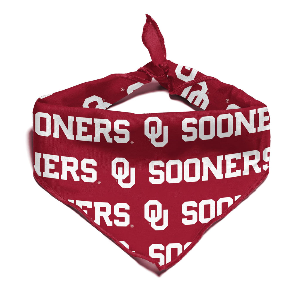Oklahoma Sooners Officially Licensed Bandana for Dogs and Cats | Fits Pets Great Gift Idea | Easy-to-Tie (Small, 13")