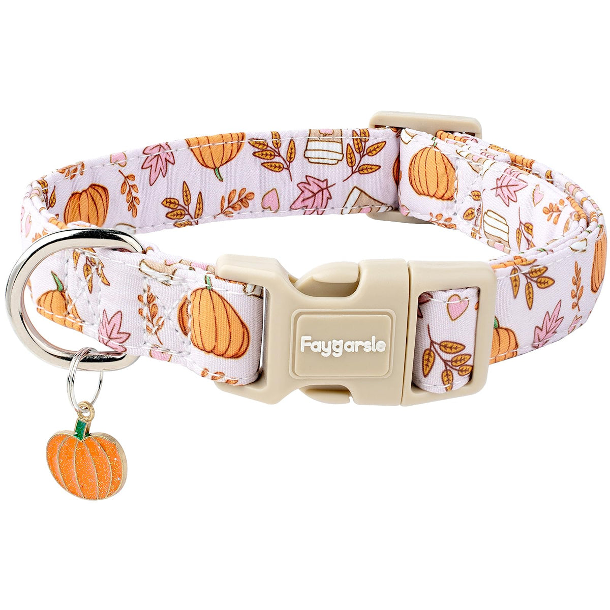 Faygarsle Fall Dog Collar Orange and Pink Pumpkin Pattern for Autumn S
