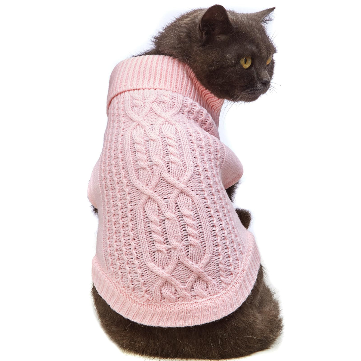 Jnancun Cat Sweater Stretchy,19 Colors,6 Sizes,Snug Winter Cat/Dog Outfit