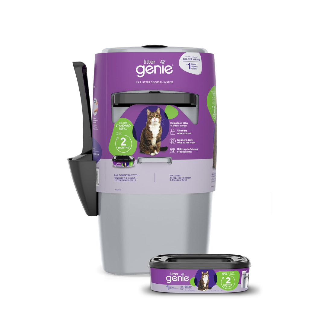 Litter Genie Standard Cat Litter Disposal Pail with 14 ft Standard Refill