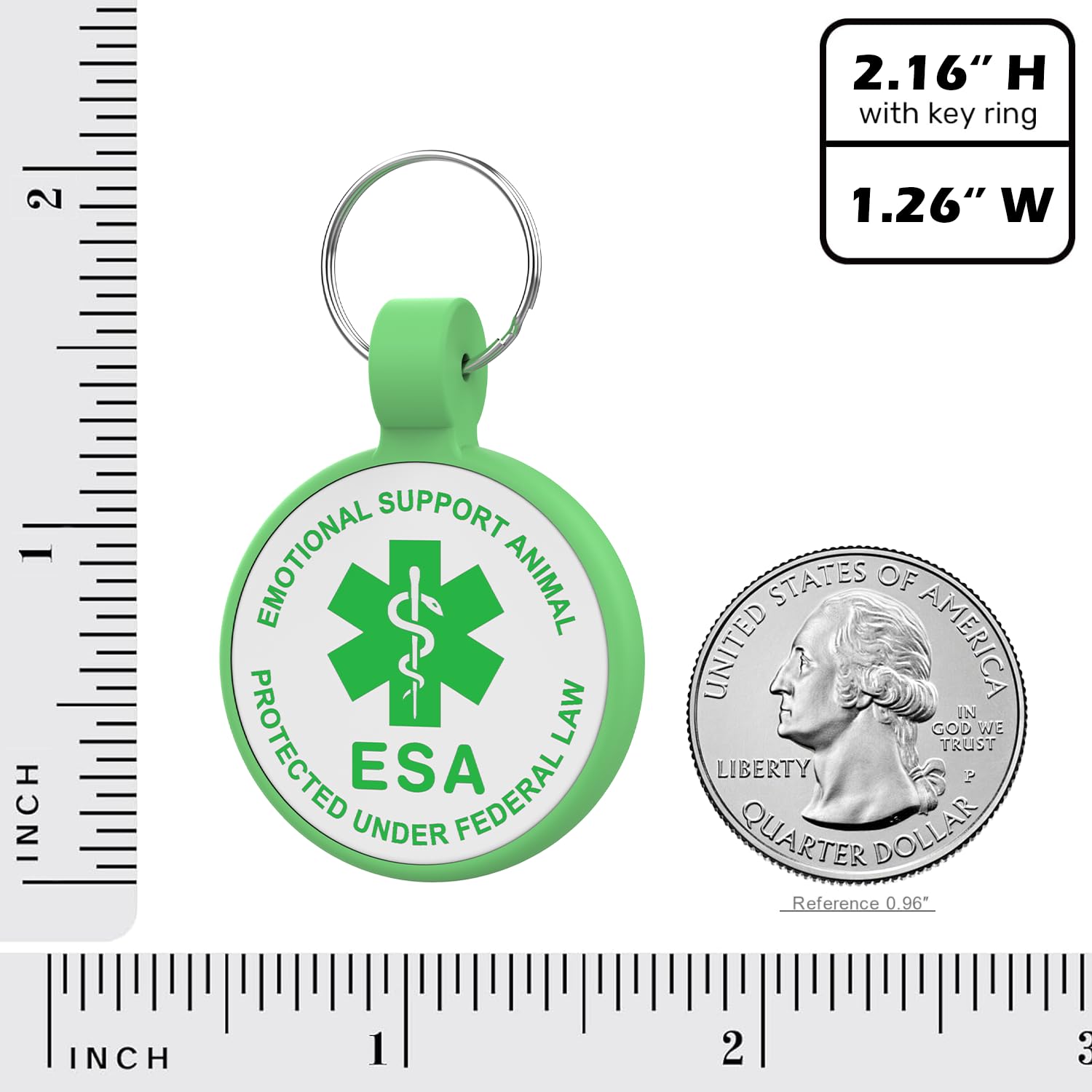 ESA Dog Tag, QR Code Dog Tag, Modifiable Free Pet Online Profile, Scannable QR Code, Scan QR Send Instant Location Alert Email, Silicone Lightweight ID Tag for Dog and Cat (Green, Regular)