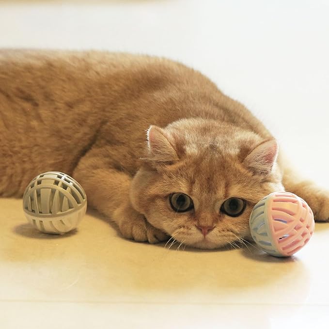 MeowAroma Cat Toy Balls with Bell Inside, Rubber, 2 inches, 3 Pcs