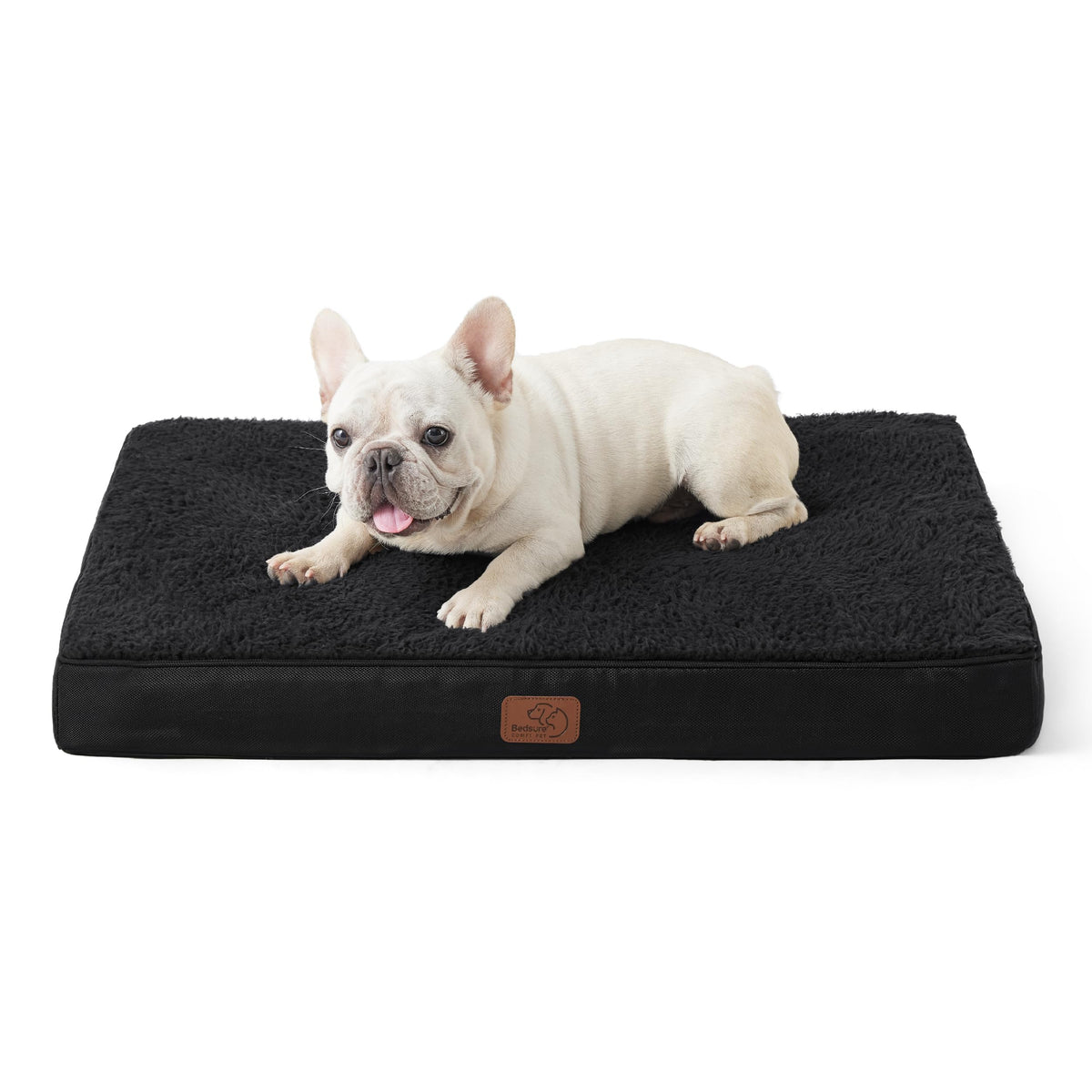 Bedsure Small Dog Bed, Cat Puppy Bed with Comfy Sherpa, 24"x16" Dark Grey