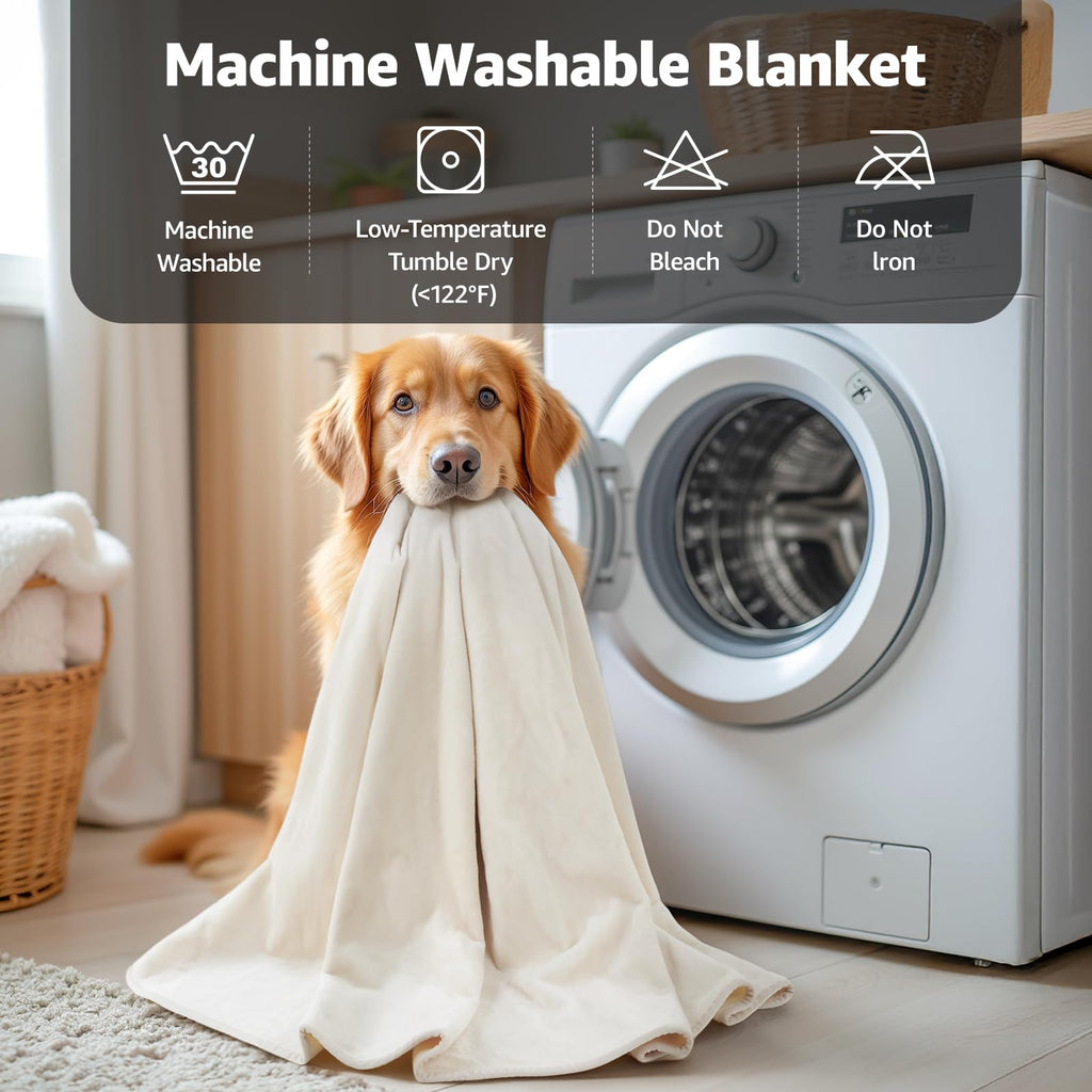 LOOBANI Waterproof Blanket for Bed, Soft Flannel Twin Bed Blanket 60" x 80"