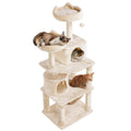 Topeakmart 62.2 inches Cat Tree with Double Condos, Scratching Posts & Hammock, Kitty Activity Tree Center Kitten Play House