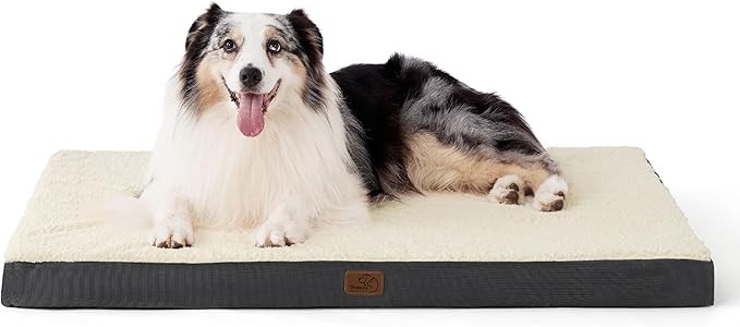 Bedsure Washable Dog Crate Bed for Large Size with Comfy Sherpa