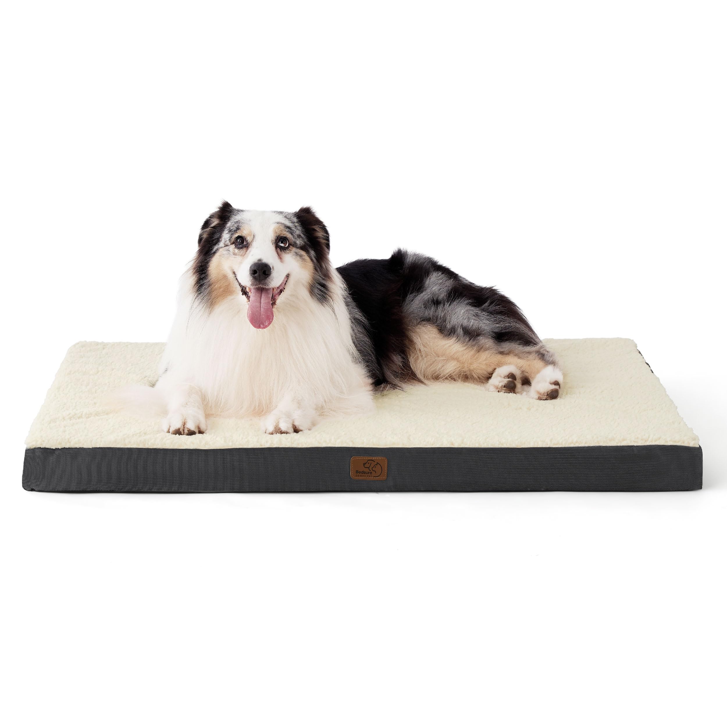Bedsure XL Dog Bed for Crate, Pet Bed with Washable Cover, 41x29 Inch Grey