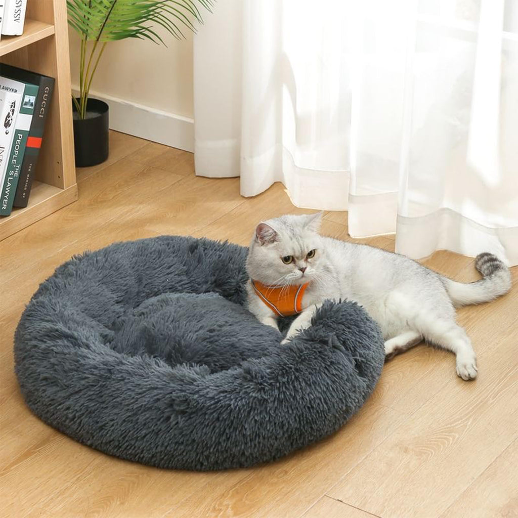 Nisrada Cat Beds for Indoor Cats,15.7 Inch Dog Bed for Small Melium Large Dogs, Washable-Round Pet Bed for Puppy and Kitten with Slip-Resistant Bottom