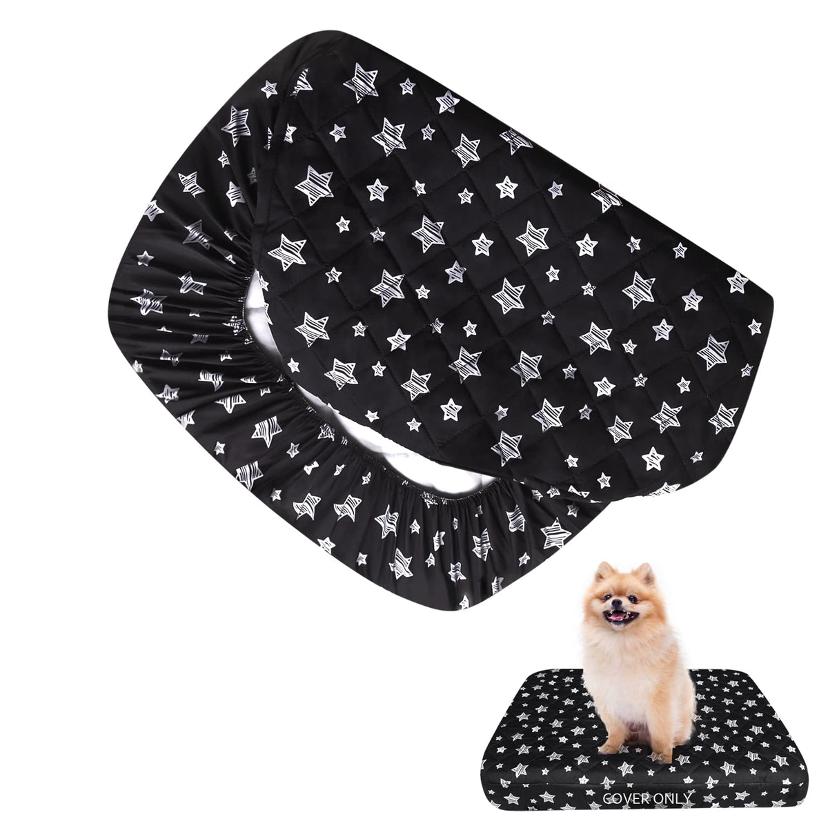 Waterproof Dog Bed Covers Replacement Lovely Grey Star Print, 35x44 Inches