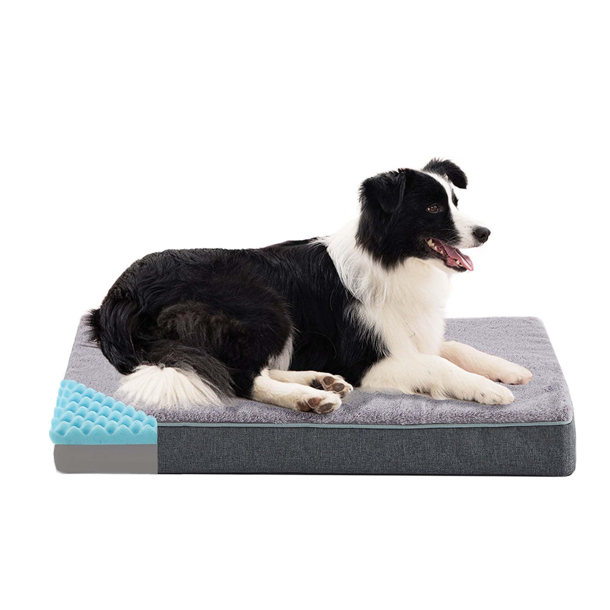 GOHOO PET Orthopedic Memory Foam Dog Bed, Cooling Dog Beds Waterproof Pet Bed for Crate with Removable Washable Cover, L(35inch,65Lbs)