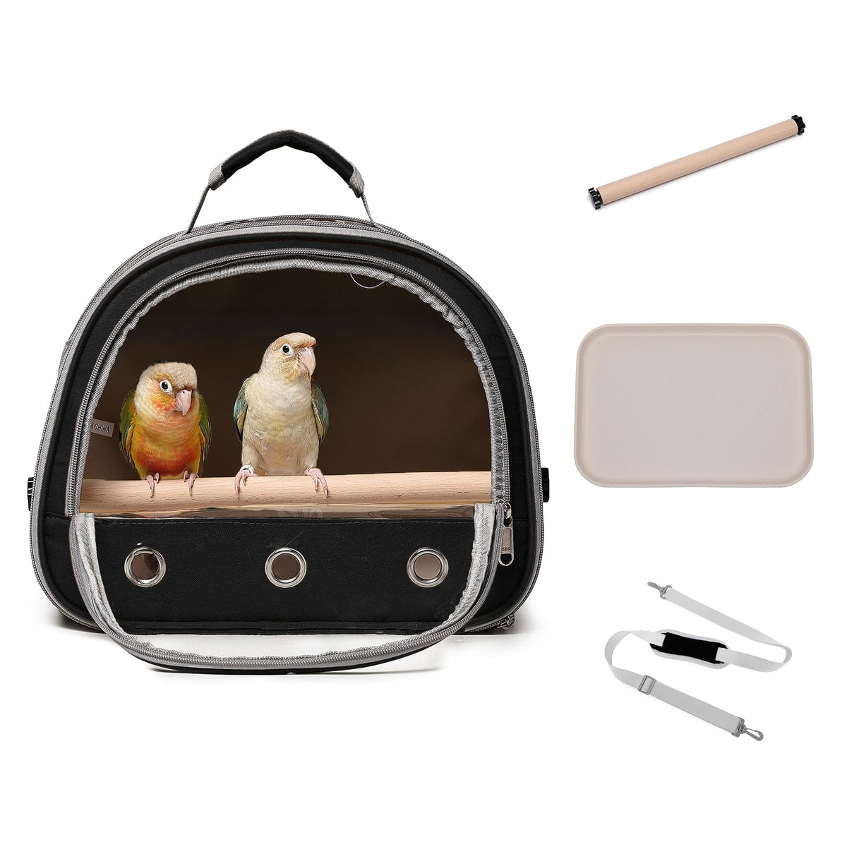 Bird Carrier,Bird Cage Parakeet Parrot Budgie Carrier Backpack for Small Birds, Travel Bird Cages with Perch, Transparent Ventilation Cockatiels, Lightweight Pet Carrier for Outdoor Use(Yellow)
