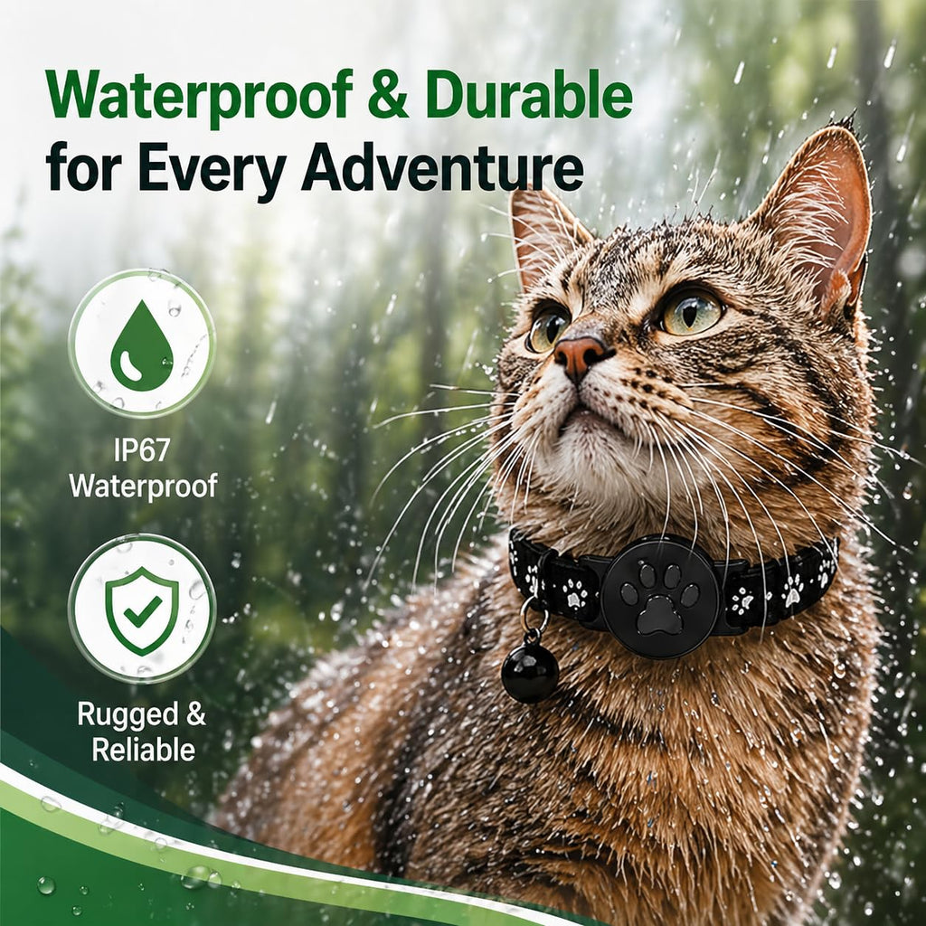 Pet Tracker,GPS Collar for Cats,Smart tag,Waterproof Compatible with Find My,No Monthly Fee,Advanced Tracking Solution Smart Collar for Pet Safety Ideal Small Large Cats(Android User)