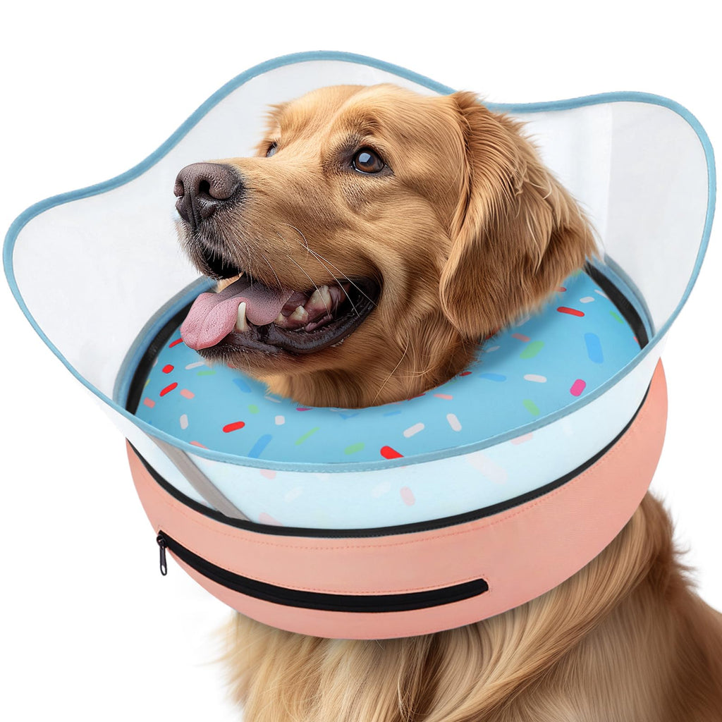 Supet Raised Inflatable Dog Cone Collar to Stop Licking, Soft Dog Cone Alternative After Surgery, Doggie Neck Donut Collar for Small Medium Large Dogs