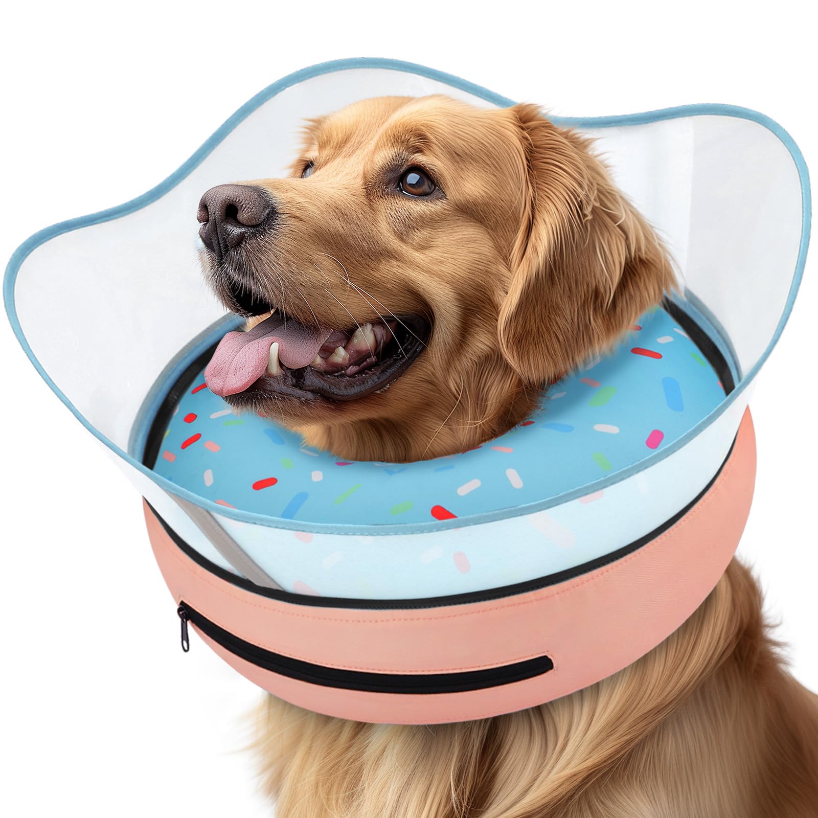 Supet Raised Inflatable Dog Cone Collar to Stop Licking, Soft Dog Cone Alternative After Surgery, Doggie Neck Donut Collar for Small Medium Large Dogs