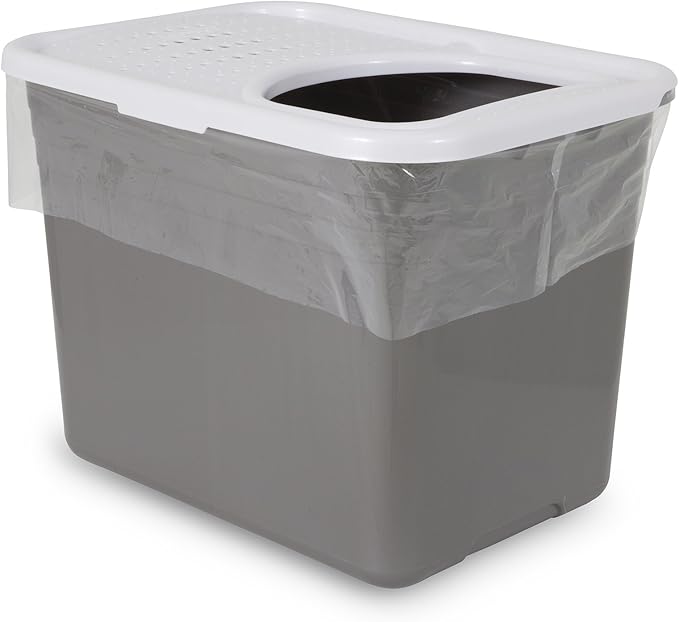 Petmate TOP ENTRY LITTER PAN LINERS Dark Grey 8 Count (Pack of 1)