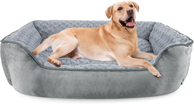 JOEJOY Rectangle Dog Bed for Large Medium Small Dogs - Washable Orthopedic Sofa Bed, Soft Breathable Puppy & Pet Cuddler, Durable Calming Dog Bed with Anti-Slip Bottom, Multiple Sizes