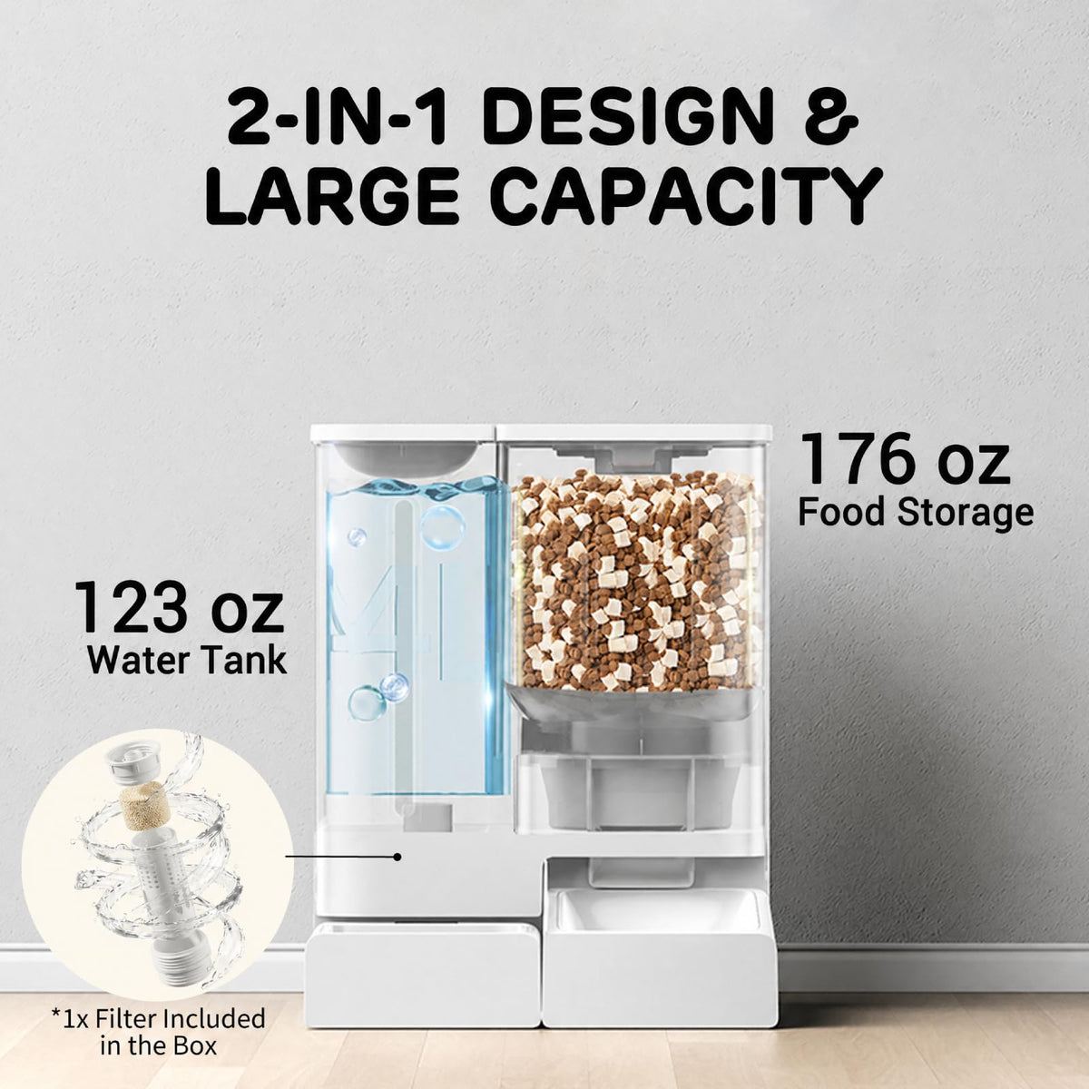 iPettie FW54 5G/2.4GHz WiFi Automatic Feeder and Waterer 2-in-1 Set for Pet