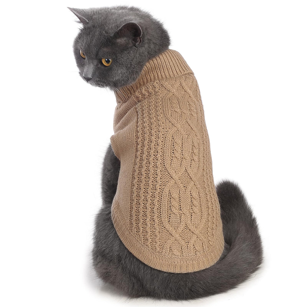 Jnancun Cat Sweater Stretchy,19 Colors,6 Sizes,Snug Winter Cat/Dog Outfit