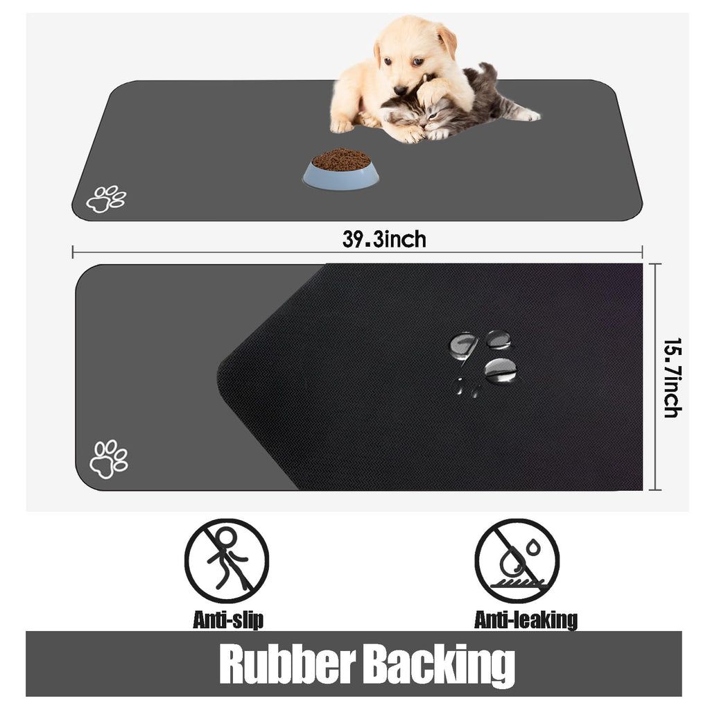 Large Pet Feeding Mat, Absorbent Quick Dry Dog Mat for Food and Water Bowl, Non Skid Cat Bowl Mat, No Stains for Pet Water Dispenser Pet Supplies for Messy Drinkers