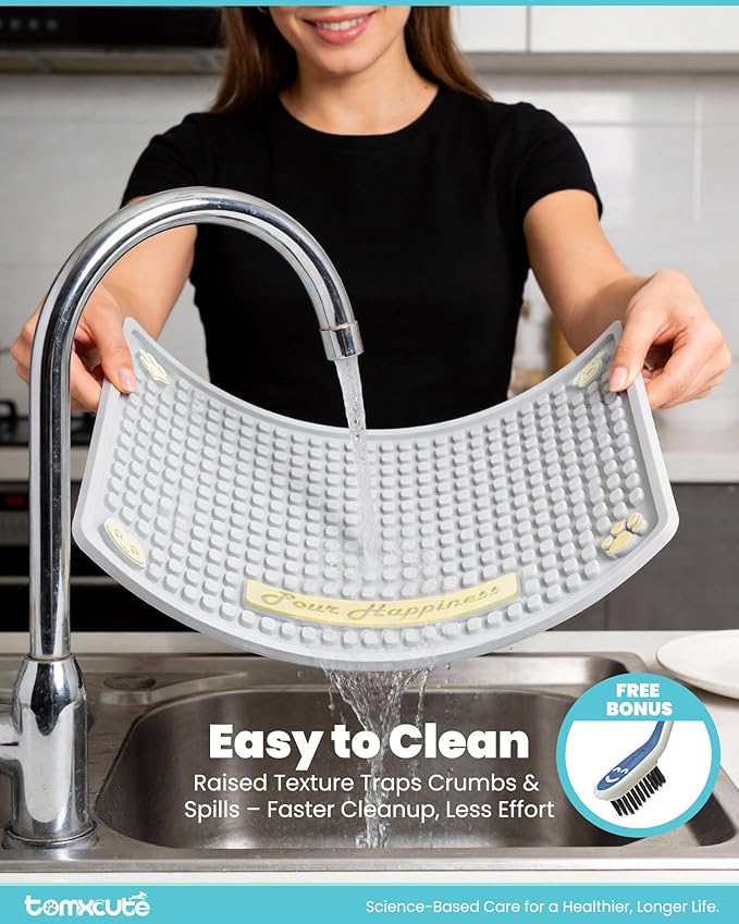 Tomxcute Cat Water Fountain Mat,Waterproof Non-Slip Pet Placemat,20 * 14"