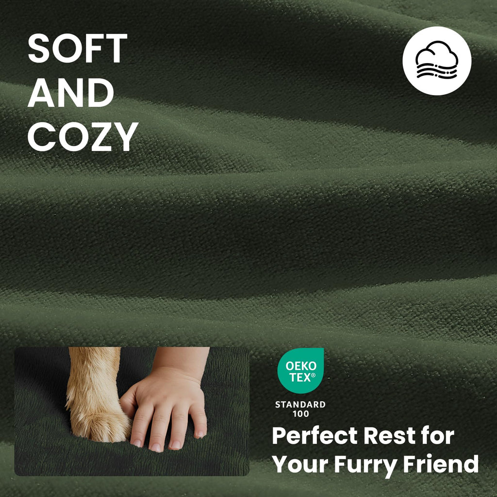 OhGeni Orthopedic Waterproof Large Dog Bed, Memory Foam, 41 inch(Green)