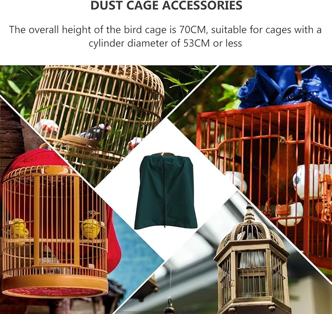 VOSAREA Round Bird Cage Cover Round Dome Top Parrot Cage Cover Waterproof and Windproof Ideal for Parrots Canaries and Cockatiels (Random Color)