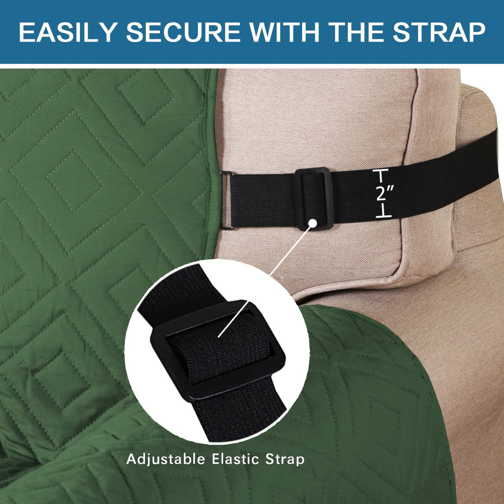 H.VERSAILTEX Reversible Loveseat Cover Furniture Protector Anti-Slip Water Resistant 2" Elastic Straps Couch Covers Pets Kids Fit Sitting Width Up to 46"(Love Seat: 75" x 90", Christmas Green/Beige)