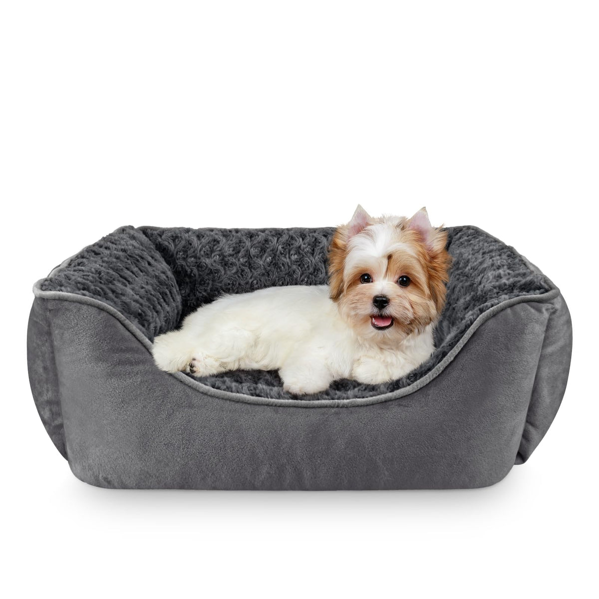 JOEJOY Rectangle Dog Bed for Large Medium Small Dogs - Washable Orthopedic Sofa Bed, Soft Breathable Puppy & Pet Cuddler, Durable Calming Dog Bed with Anti-Slip Bottom, Multiple Sizes, Beige