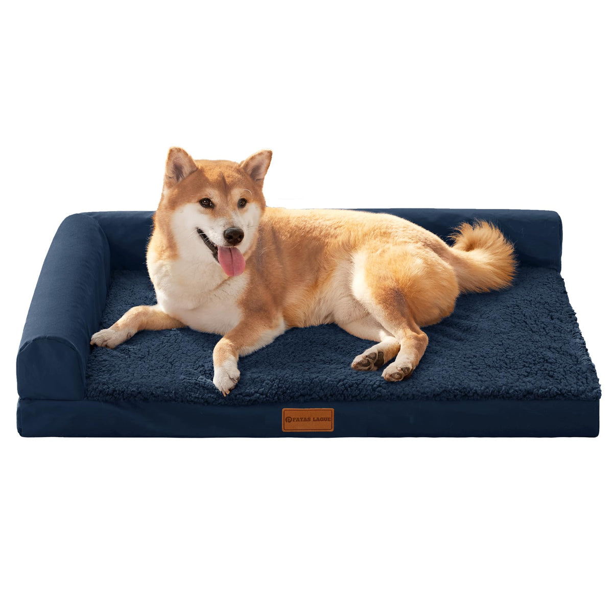 Patas Lague Orthopedic Large Dog Bed Washable Pet Sofa Bed 48''X30''Purple