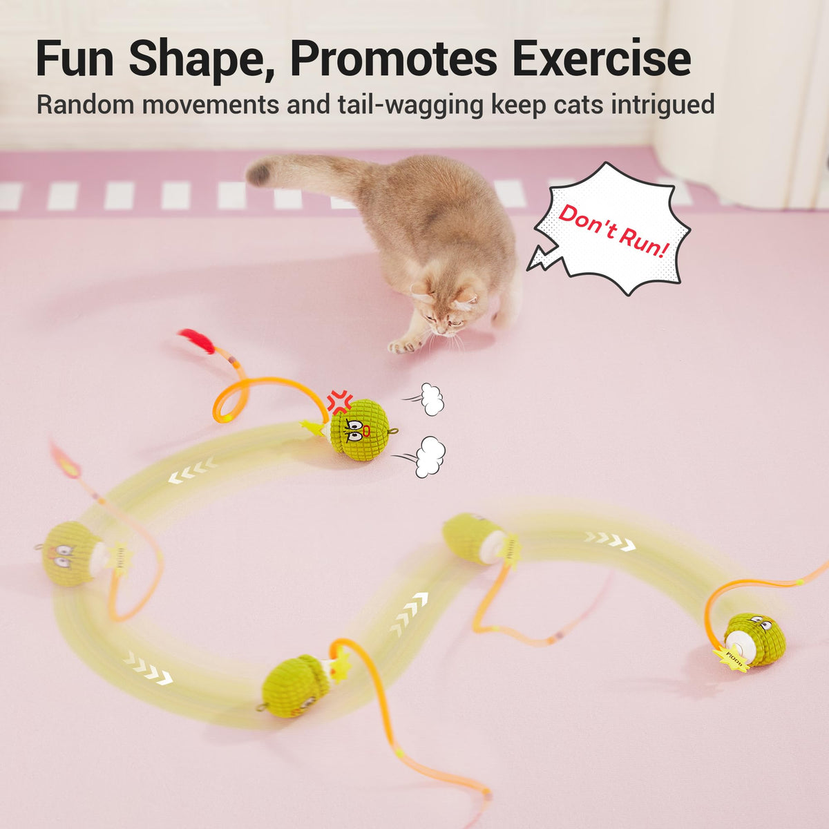 Potaroma Interactive Cat Toy with Motion Sensor, Chirping Sound & Catnip