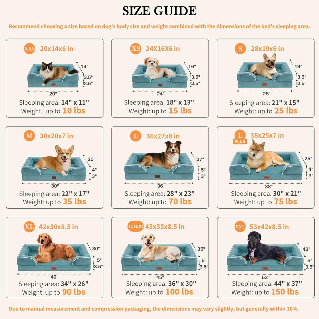 Comfort Expression Waterproof Orthopedic Dog Bed for Extra Large Dogs