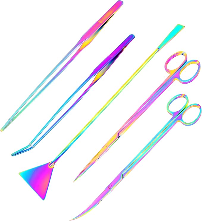 Mandala Crafts Stainless Steel 12" Curved Aquarium Scissors for Fish Tanks