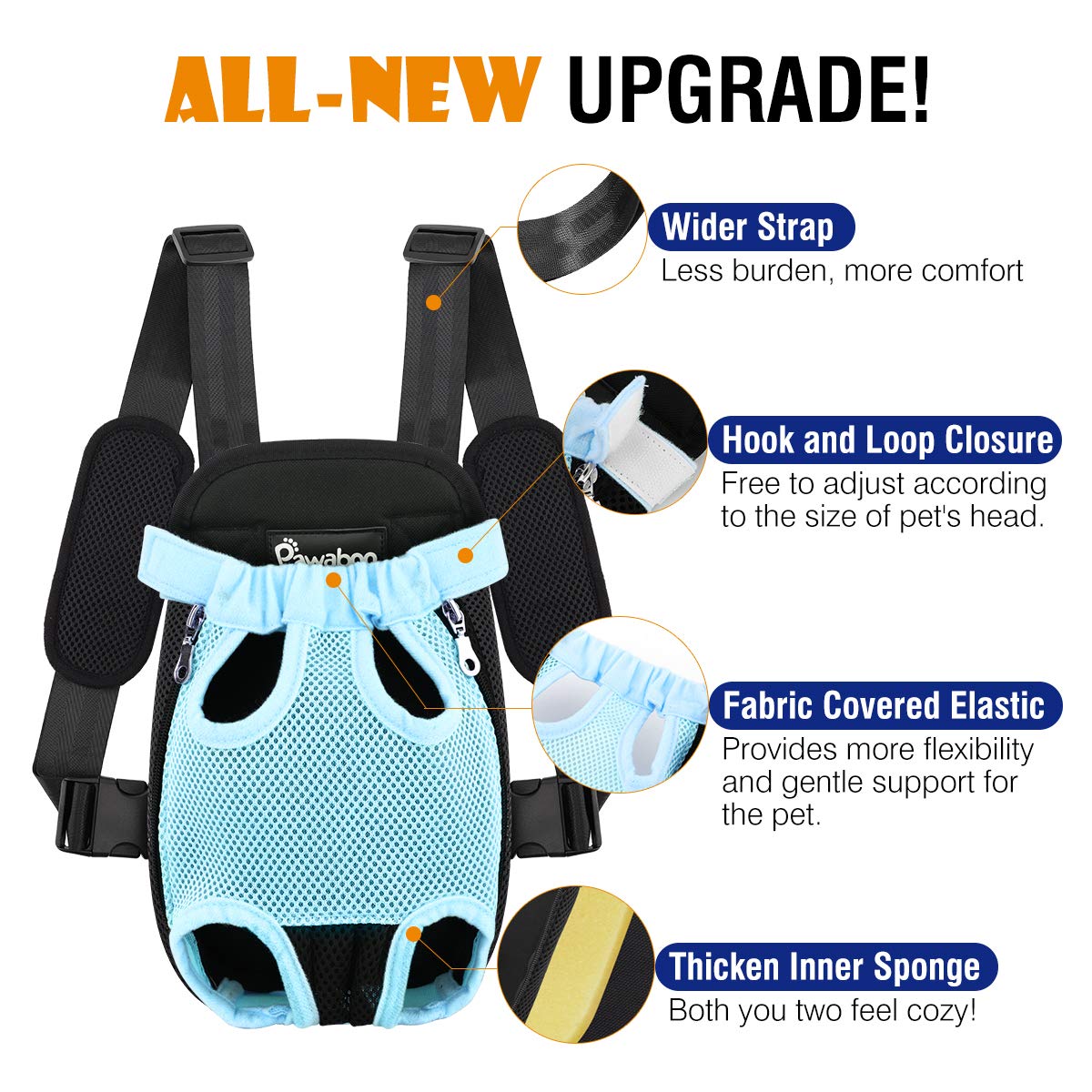 Pawaboo Pet Front Carrier Backpack for Small Medium Dogs