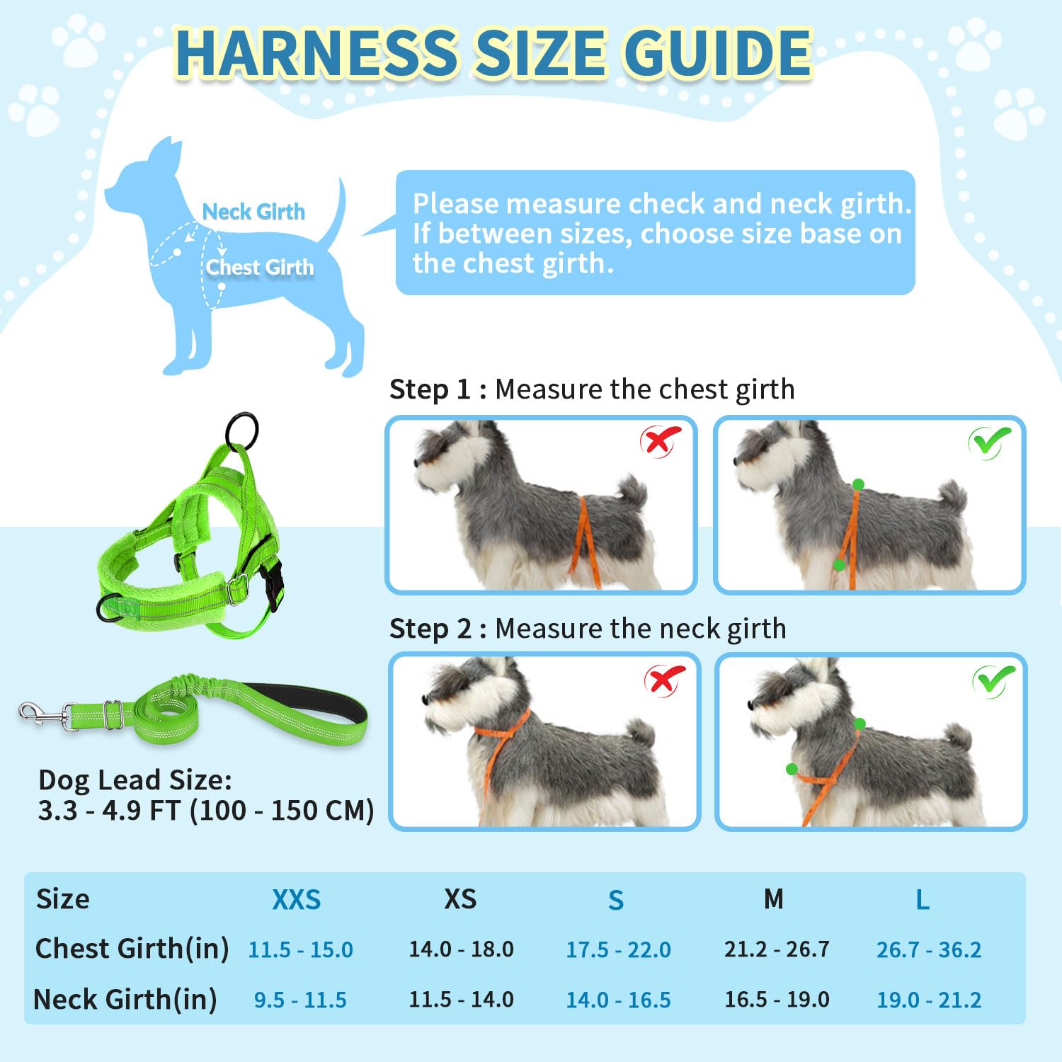 SlowTon No Pull Small Dog Harness and Leash Set with Front Clip