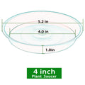 Bleuhome 6 Pack Plastic Plant Saucer Water Drip Tray, 4 5 6 7 8 9 10 11 12 13 15 17 19 inch, Heavy Sturdy Plant Drainage Tray for Indoors Outdoor, Flower Saucers for Pots Base (4", Black)